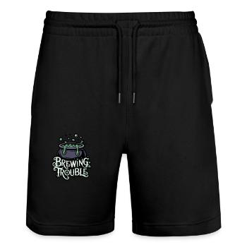 Hexenkessel – Brewing Trouble - Stanley/Stella Unisex Bio Joggingshorts Trainer  - Schwarz - Vorne - Nik (191cm) & Marisol (170cm)