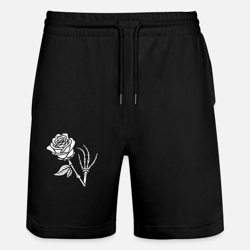 Main squelette fleurie - Short de jogging bio TRAINER Stanley/Stella unisexe - noir