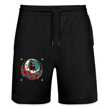 Fille Diable Rouge - Short de jogging bio TRAINER Stanley/Stella unisexe - noir - Devant - Nik (191cm) & Marisol (170cm)