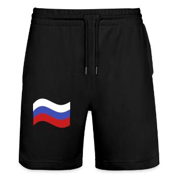 Drapeau de la Russie - Short de jogging bio TRAINER Stanley/Stella unisexe - noir - Devant - Nik (191cm) & Marisol (170cm)