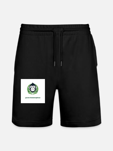 Der grüne Affe - Stanley/Stella Unisex Bio Joggingshorts Trainer  - Schwarz