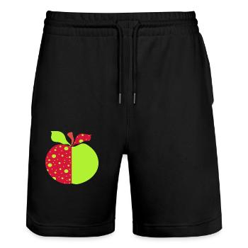 Pomme - Short de jogging bio TRAINER Stanley/Stella unisexe - noir - Devant - Nik (191cm) & Marisol (170cm)