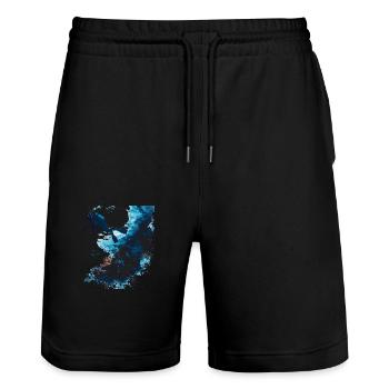 Diving, a special adventure - Stanley/Stella Trainer Unisex Organic Jogging Shorts - black - Front - Nik (191cm) & Marisol (170cm)