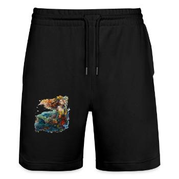 A dive in the coral reef is an experience - Stanley/Stella Trainer Unisex Organic Jogging Shorts - black - Front - Nik (191cm) & Marisol (170cm)