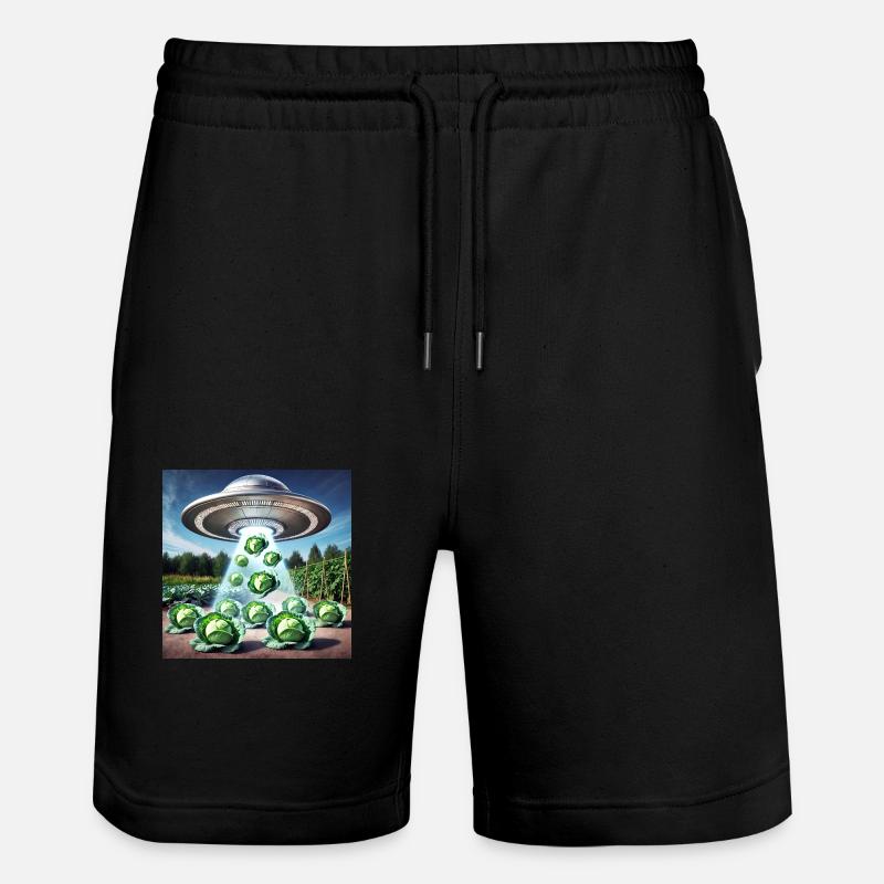 UFO & Kohl - Green Invasion - Stanley/Stella Unisex Bio Joggingshorts Trainer - Schwarz