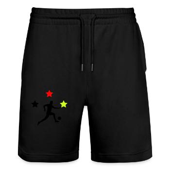 Footballeur Allemagne - Short de jogging bio TRAINER Stanley/Stella unisexe - noir - Devant - Nik (191cm) & Marisol (170cm)