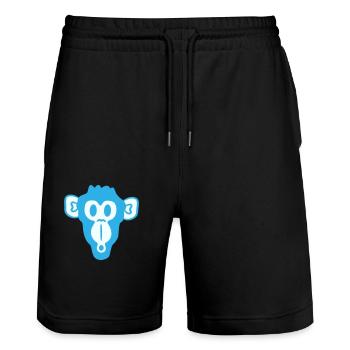 Verwunderter Neugieriger Affe Kopf Schreck Gesicht - Stanley/Stella Unisex Bio Joggingshorts Trainer  - Schwarz - Vorne - Nik (191cm) & Marisol (170cm)