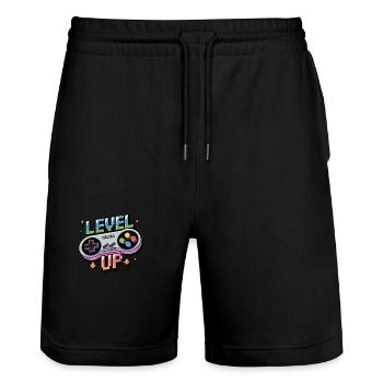 Level Up – Gaming Controller - Stanley/Stella Trainer Unisex Organic Jogging Shorts - black - Front - Nik (191cm) & Marisol (170cm)