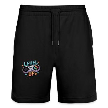 Level Up – Gaming Controller - Stanley/Stella Trainer Unisex Organic Jogging Shorts - black - Front - Nik (191cm) & Marisol (170cm)