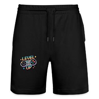Level Up – Gaming Controller - Stanley/Stella Trainer Unisex Organic Jogging Shorts - black - Front - Nik (191cm) & Marisol (170cm)