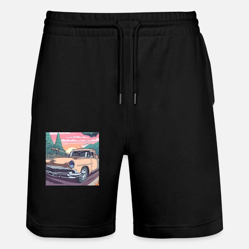 Road trip en voiture classique - Short de jogging bio TRAINER Stanley/Stella unisexe - noir