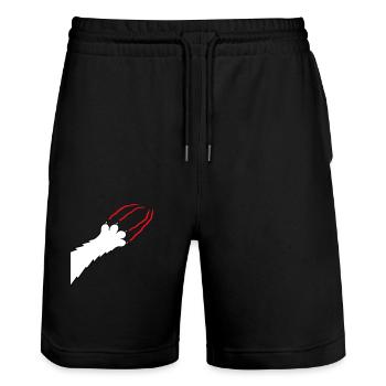 Cats, Claws, Paws, Paws, Claws, Scratches, Stripes - Stanley/Stella Trainer Unisex Organic Jogging Shorts - black - Front - Nik (191cm) & Marisol (170cm)