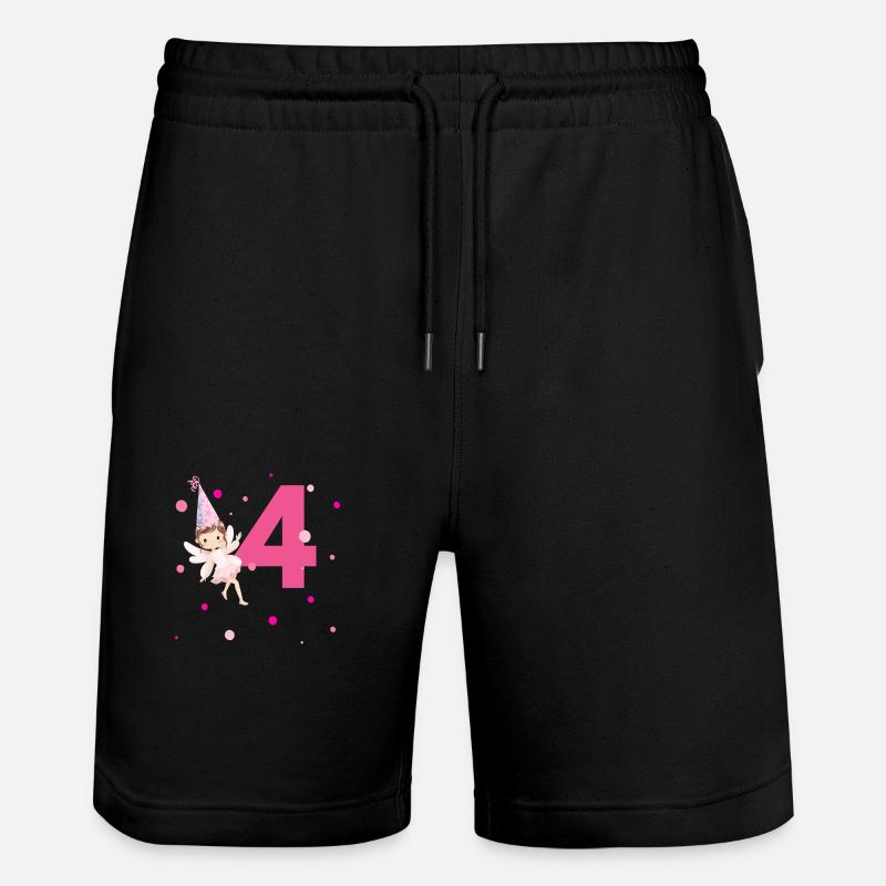 4e anniversaire fée rose - Short de jogging bio TRAINER Stanley/Stella unisexe - noir