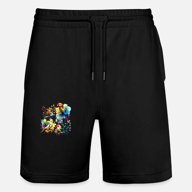 Divers oiseaux perroquets - Short de jogging bio TRAINER Stanley/Stella unisexe - noir