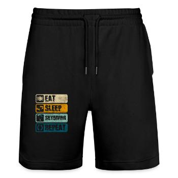 Skydive Himmel Höhe Gleitschirmfliegen - Stanley/Stella Unisex Bio Joggingshorts Trainer  - Schwarz - Vorne - Nik (191cm) & Marisol (170cm)