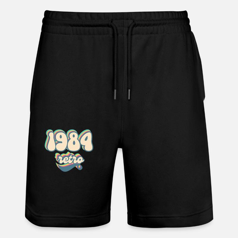 1984 Retro Geschenkidee - Stanley/Stella Unisex Bio Joggingshorts Trainer  - Schwarz