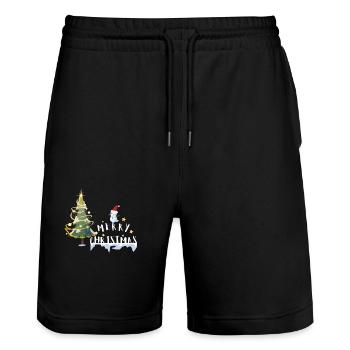Christmas Tree - Stanley/Stella Trainer Unisex Organic Jogging Shorts - black - Front - Nik (191cm) & Marisol (170cm)