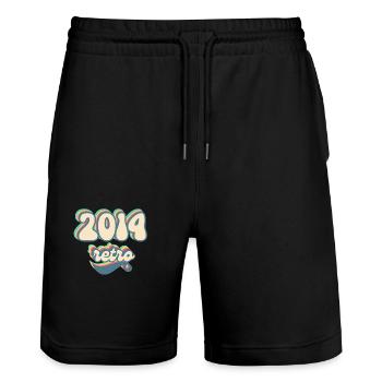 2014 Retro Geschenkidee - Stanley/Stella Unisex Bio Joggingshorts Trainer  - Schwarz - Vorne - Nik (191cm) & Marisol (170cm)