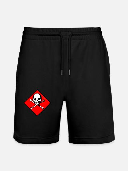Skull and bones - Stanley/Stella Trainer Unisex Organic Jogging Shorts - black