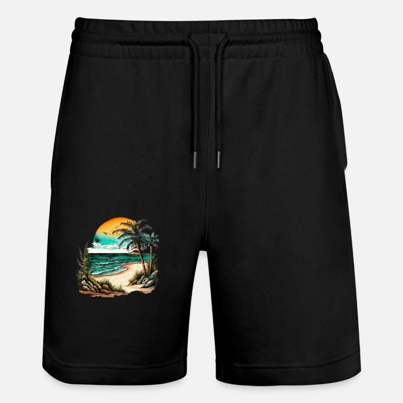 Plage pour le surfeur - Short de jogging bio TRAINER Stanley/Stella unisexe - noir