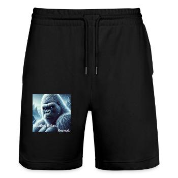 souleil fenix 11 - Stanley/Stella Unisex Bio Joggingshorts Trainer  - Schwarz - Vorne - Nik (191cm) & Marisol (170cm)