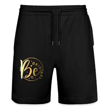 Be original vector design symbol retro quote label - Stanley/Stella Trainer Unisex Organic Jogging Shorts - black - Front - Nik (191cm) & Marisol (170cm)