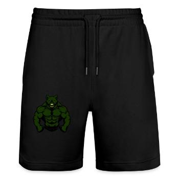 Ours Comic Fit - Short de jogging bio TRAINER Stanley/Stella unisexe - noir - Devant - Nik (191cm) & Marisol (170cm)