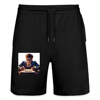 Psycho - Stanley/Stella Trainer Unisex Organic Jogging Shorts - black - Front - Nik (191cm) & Marisol (170cm)