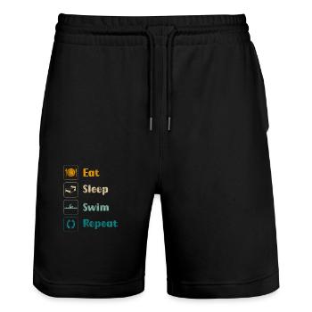 Schwimmen Brustschwimmen - Stanley/Stella Unisex Bio Joggingshorts Trainer  - Schwarz - Vorne - Nik (191cm) & Marisol (170cm)