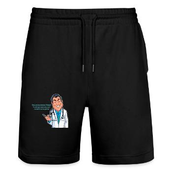 Lustige Ärzte 2 - Stanley/Stella Unisex Bio Joggingshorts Trainer  - Schwarz - Vorne - Nik (191cm) & Marisol (170cm)