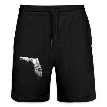 Capitole de l’État de Floride en Floride Carte - Short de jogging bio TRAINER Stanley/Stella unisexe - noir - Devant - Nik (191cm) & Marisol (170cm)