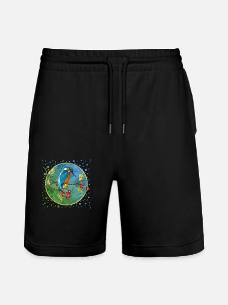 Bunter Vogel - Stanley/Stella Unisex Bio Joggingshorts Trainer  - Schwarz