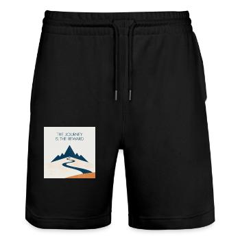 The Journey is the reward - Stanley/Stella Unisex Bio Joggingshorts Trainer  - Schwarz - Vorne - Nik (191cm) & Marisol (170cm)