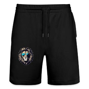 Schattierungen des Dschungels - Stanley/Stella Unisex Bio Joggingshorts Trainer  - Schwarz - Vorne - Nik (191cm) & Marisol (170cm)