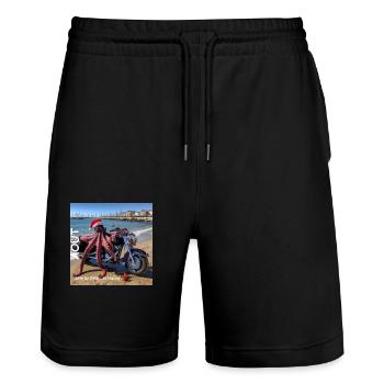 8aout 1733157923684 - Short de jogging bio TRAINER Stanley/Stella unisexe - noir - Devant - Nik (191cm) & Marisol (170cm)