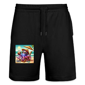 MAI - Short de jogging bio TRAINER Stanley/Stella unisexe - noir - Devant - Nik (191cm) & Marisol (170cm)