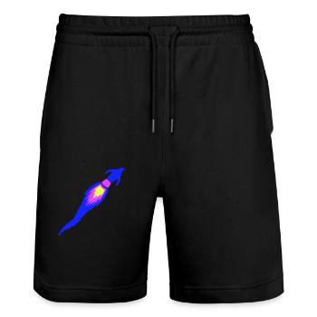 Funny Penguin Rocket Fire Fun Flight Flying - Stanley/Stella Trainer Unisex Organic Jogging Shorts - black - Front - Nik (191cm) & Marisol (170cm)