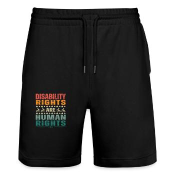 Disability Rights Are Human Rights - Short de jogging bio TRAINER Stanley/Stella unisexe - noir - Devant - Nik (191cm) & Marisol (170cm)