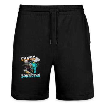 Sprayer Wand Haus Leben - Stanley/Stella Unisex Bio Joggingshorts Trainer  - Schwarz - Vorne - Nik (191cm) & Marisol (170cm)
