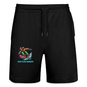 Snowboarder - Stanley/Stella Unisex Bio Joggingshorts Trainer  - Schwarz - Vorne - Nik (191cm) & Marisol (170cm)
