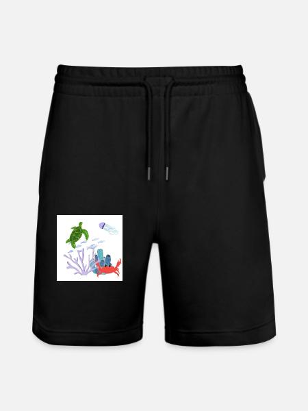 Coral reef - Stanley/Stella Trainer Unisex Organic Jogging Shorts - black