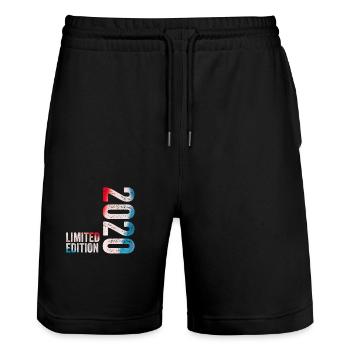 2020 Édition limitée Cadeau d’anniversaire 2020 - Short de jogging bio TRAINER Stanley/Stella unisexe - noir - Devant - Nik (191cm) & Marisol (170cm)