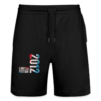 2012 Limited Edition Birthday Gift 2012 - Stanley/Stella Trainer Unisex Organic Jogging Shorts - black - Front - Nik (191cm) & Marisol (170cm)
