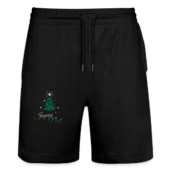 Silberner und grüner Baum: Nüchternheit und Eleganz - Stanley/Stella Unisex Bio Joggingshorts Trainer  - Schwarz - Vorne - Nik (191cm) & Marisol (170cm)