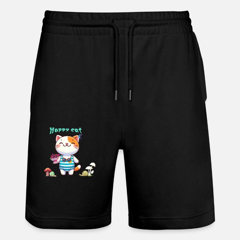 Cute cat - Stanley/Stella Unisex Bio Joggingshorts Trainer  - Schwarz