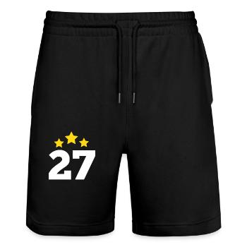 27 Jahre Stern - Geschenk zum 27-jährigen Jubiläum - Stanley/Stella Unisex Bio Joggingshorts Trainer  - Schwarz - Vorne - Nik (191cm) & Marisol (170cm)