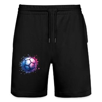 handball geschenkideen - handballer - Stanley/Stella Unisex Bio Joggingshorts Trainer  - Schwarz - Vorne - Nik (191cm) & Marisol (170cm)