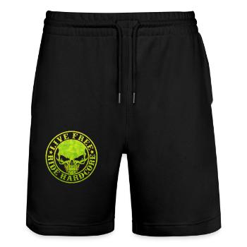 Motorrad Motorrad Rebel Legend Ride Vintage Geburtstag - Stanley/Stella Unisex Bio Joggingshorts Trainer  - Schwarz - Vorne - Nik (191cm) & Marisol (170cm)