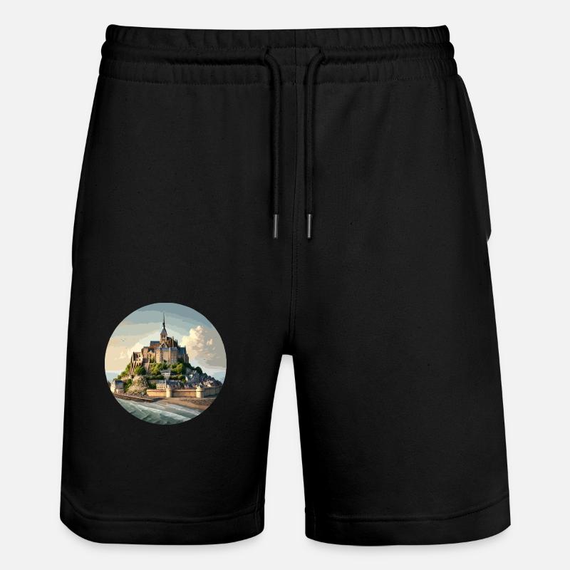 Mont Saint Michel Normandie - Short de jogging bio TRAINER Stanley/Stella unisexe - noir