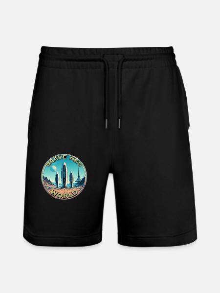Brave New World 00345122 - Stanley/Stella Trainer Unisex Organic Jogging Shorts - black
